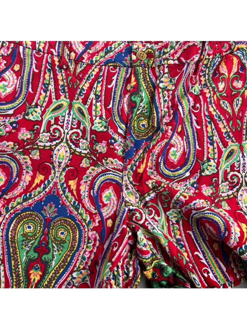 Ralph Lauren Red Paisley Print Women’s Shorts 2 - Picture 7 of 12